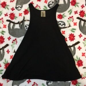 Free People Black Ribbed Razorback Tank Top